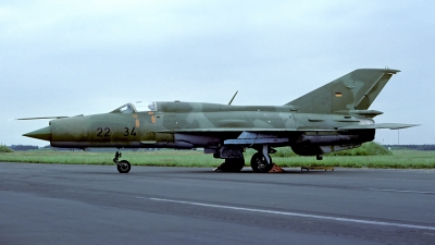Photo ID 55922 by Carl Brent. Germany Air Force Mikoyan Gurevich MiG 21SPS, 22 34