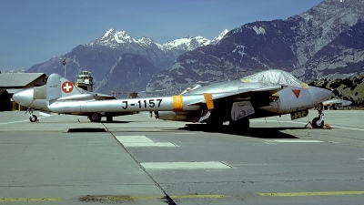 Photo ID 63518 by Carl Brent. Switzerland Air Force De Havilland DH 100 Vampire FB 6, J 1157