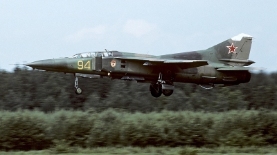 Photo ID 63810 by Carl Brent. Russia Air Force Mikoyan Gurevich MiG 23UB, 94 YELLOW