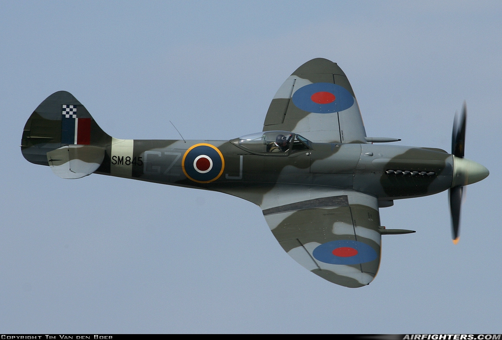 Photo ID 35193 by Tim Van den Boer. Private Historic Flying Ltd Supermarine 394 Spitfire FR XVIIIe, G BUOS