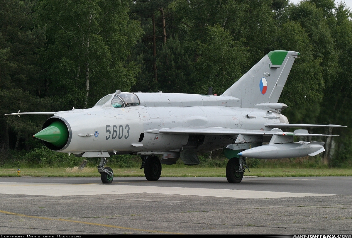 Photo ID 7564 by Christophe Haentjens. Czech Republic Air Force Mikoyan Gurevich MiG 21MF, 5603