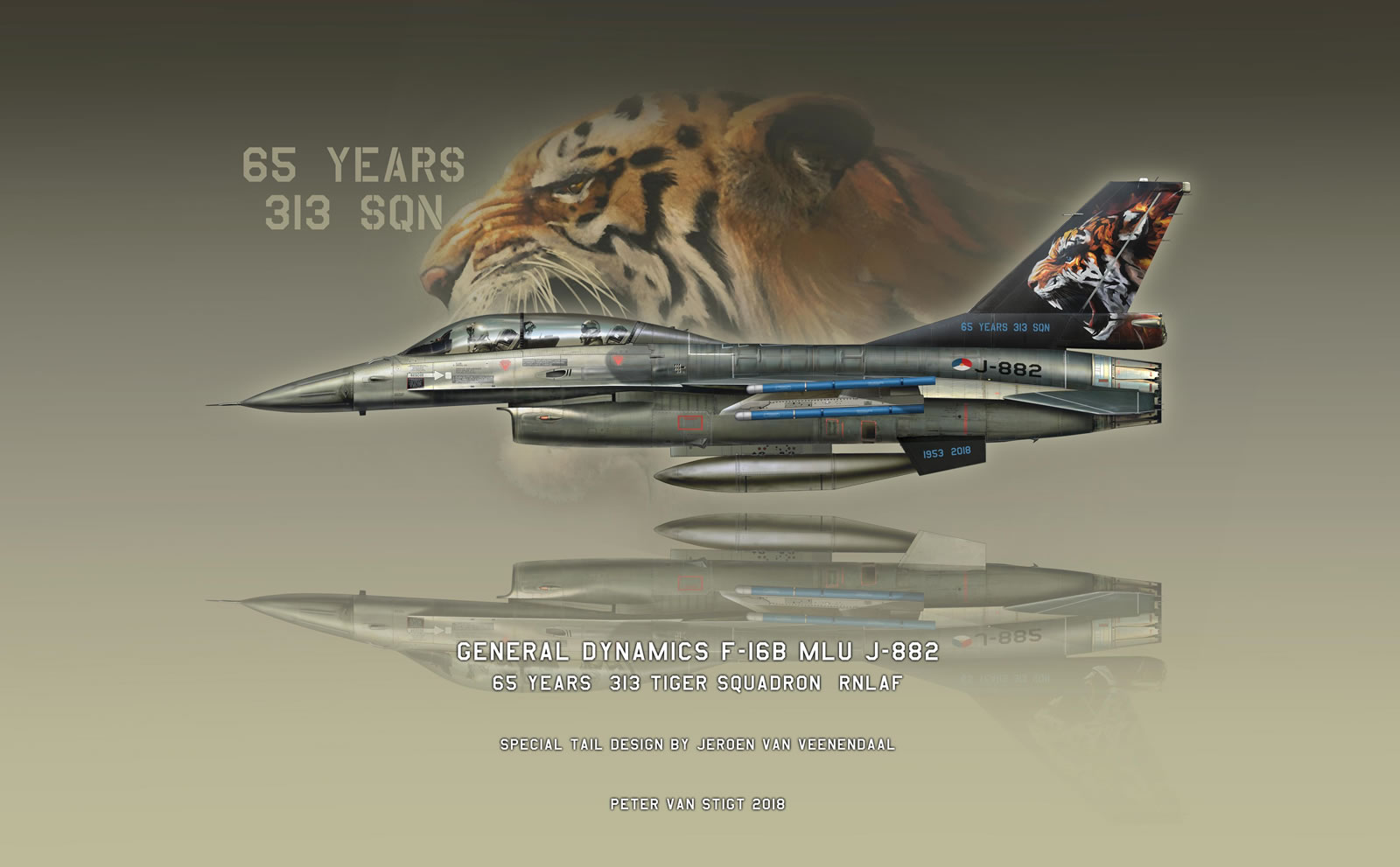 Tiger SixtyFive J-882 F-16 Profile