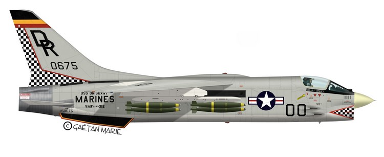USMC F-8E, VMF(AW)-312, Da Nang, 1966