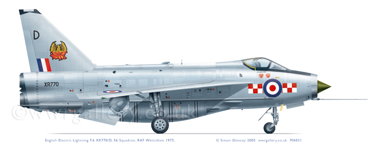 English Electric Lightning 56 Squadron RAF vide Anniversaire Fête des Pères Carte
