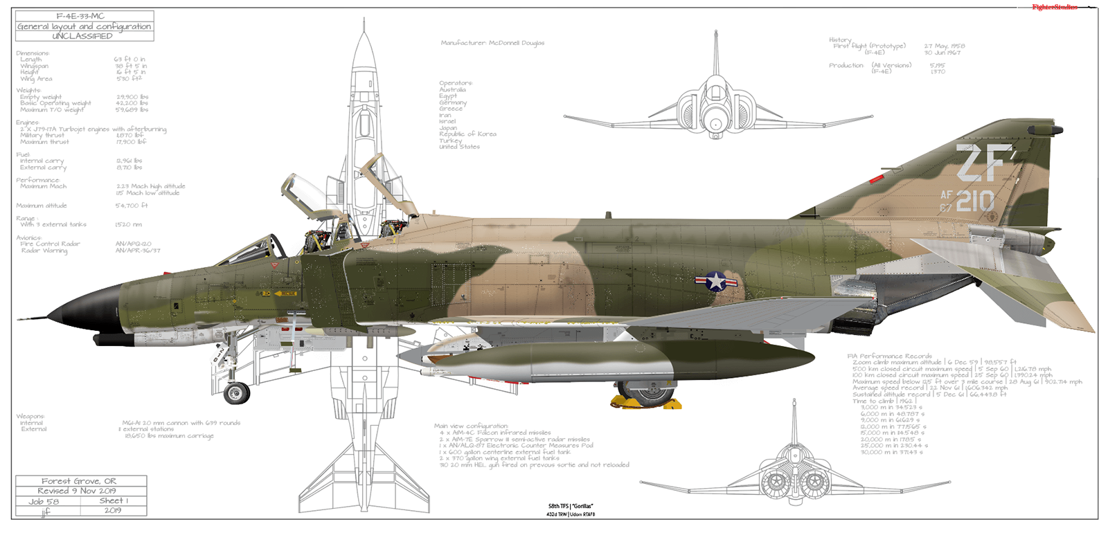 USAF F-4E 67-0210 Phantom II Profile