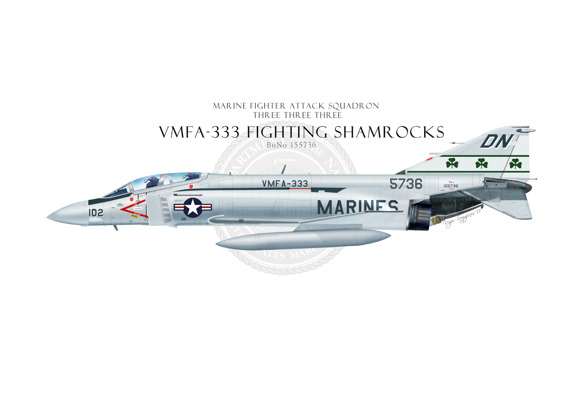 US Marines VMFA-333 F-4J Phantom II Profile