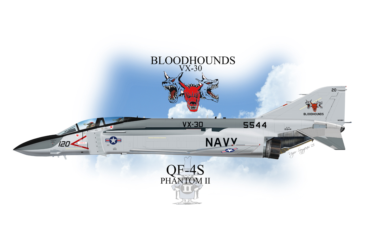 USN QF-4S VX-30 Bloodhounds Phantom II Profile