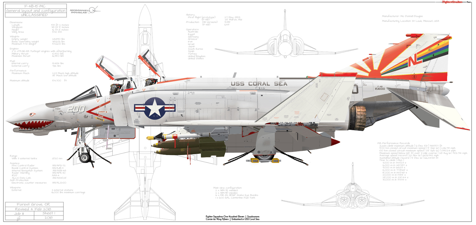 US Navy F-4B 151000 Phantom II Profile